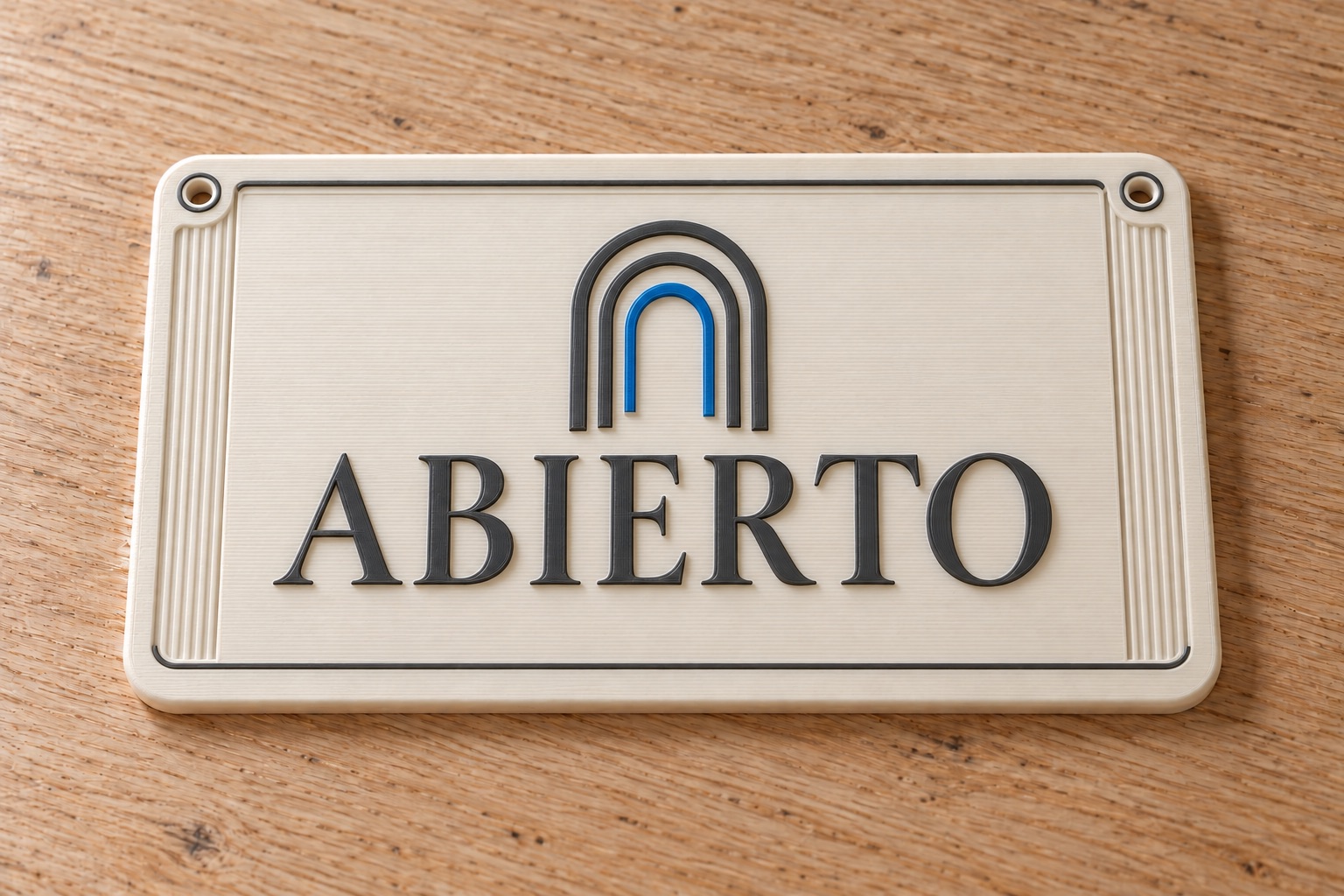 Letrero de abierto y cerrado, pieza impresa en 3D por CandeMaker